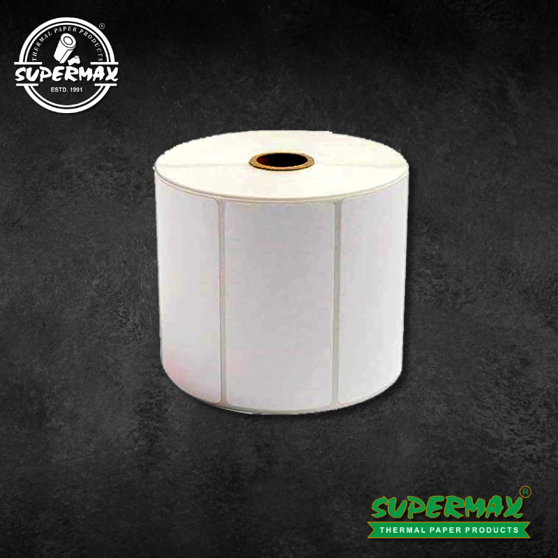 SUPERMAX 75x38, 1 ups (Chromo) Barcode Labels Stickers, 1000 Label in Roll - Pack of 10