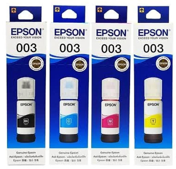 Epson 003 Eco Tank 4 Colour Ink Bottle Combo(Black, Cyan, Magenta, Yellow)