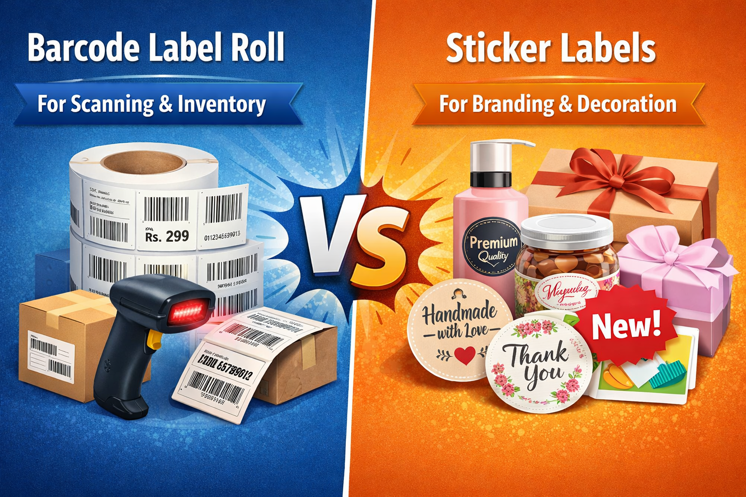 Barcode Label Roll vs Sticker Labels: What Is the Difference and Which ...