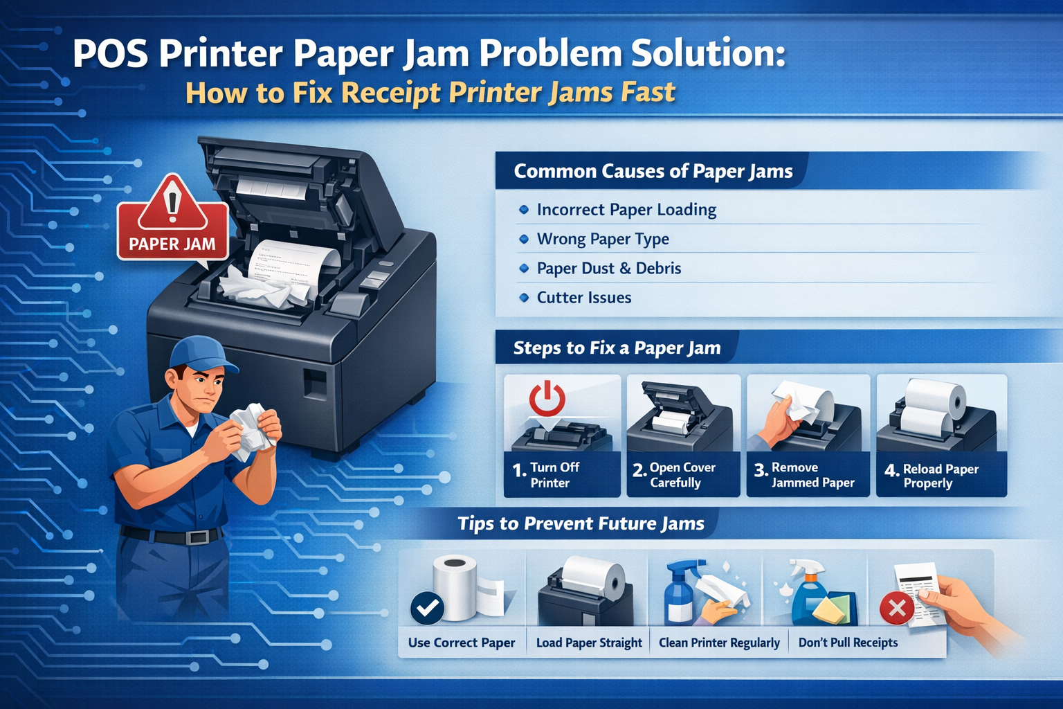 POS Printer Paper Jam Problem Solution: How to Fix Receipt Printer Jams Fast