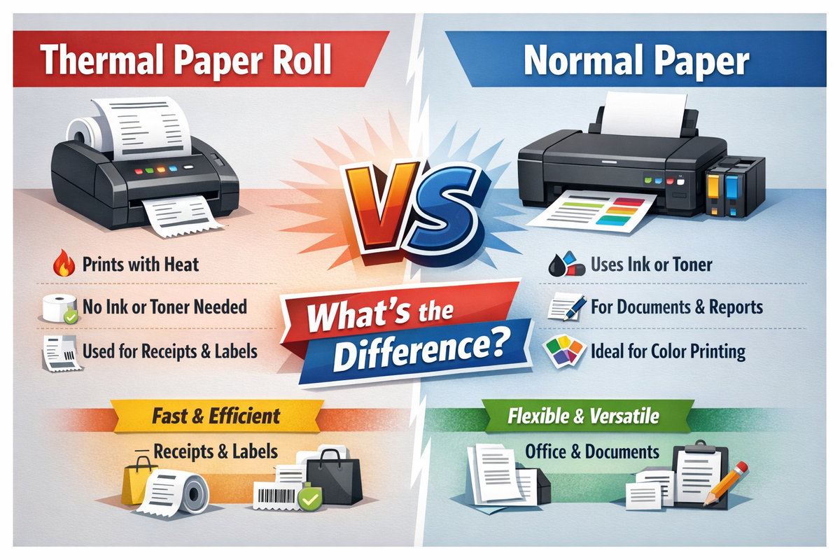 Normal Paper Computer Thermal Paper Roll vs Normal Paper: What Is the Difference? – Supermax