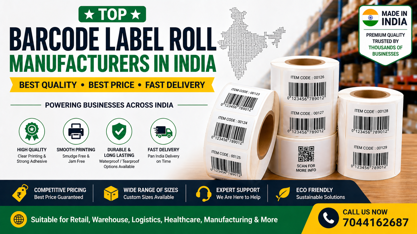 Top 5 Barcode Label Roll Manufacturers in India