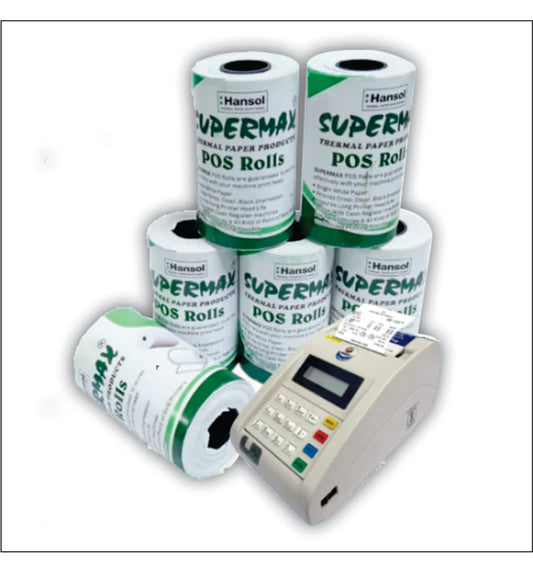 SUPERMAX PREMIUM THERMAL PAPER POS ROLLS 78/79/80 MM 3INCHES P3 PACK OF 10 ROLLS