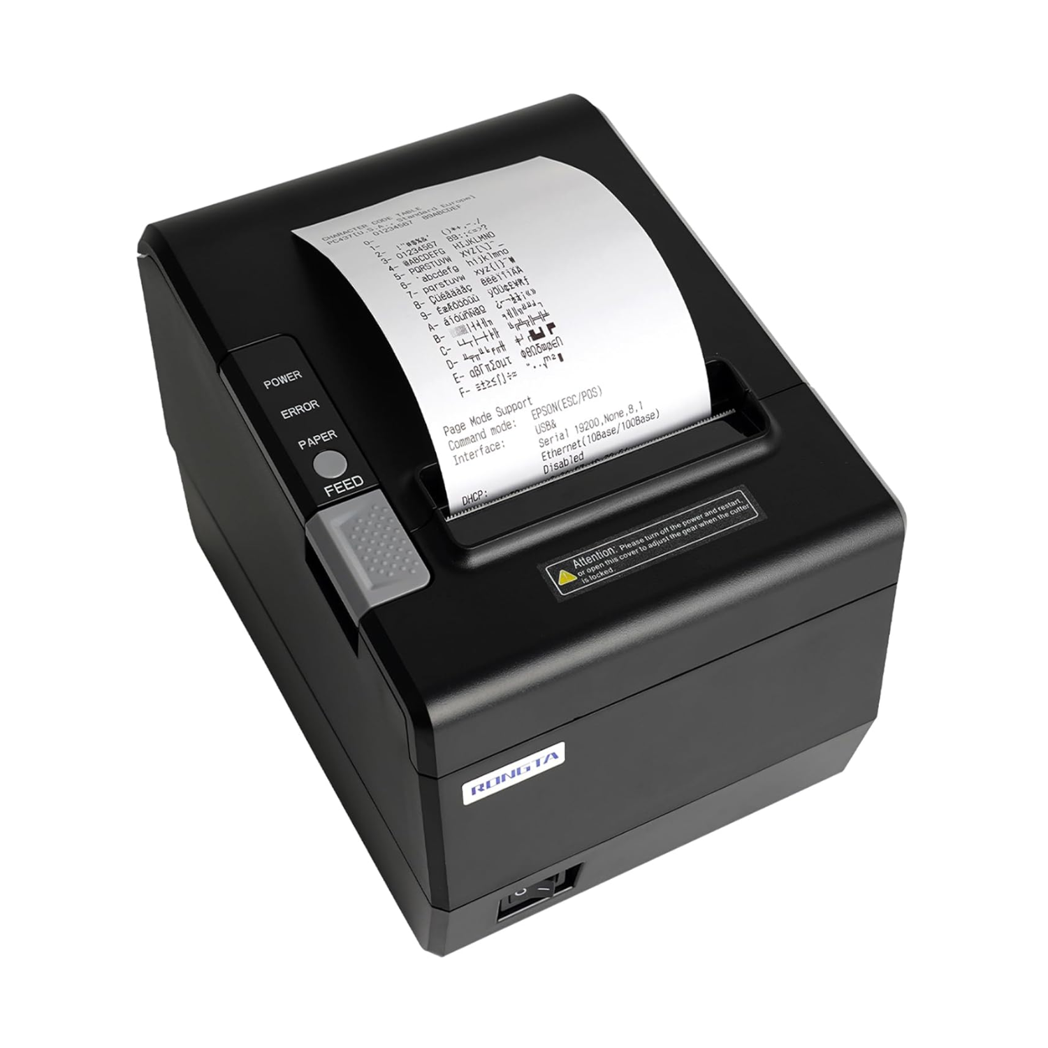 Rongta RP850P 80mm Kitchen & Restaurant POS Thermal Receipt Printer with Auto Cutter (USB, Serial & Ethernet Triple Interface / ESC/POS Compatible / Windows & Mac Support / Black)