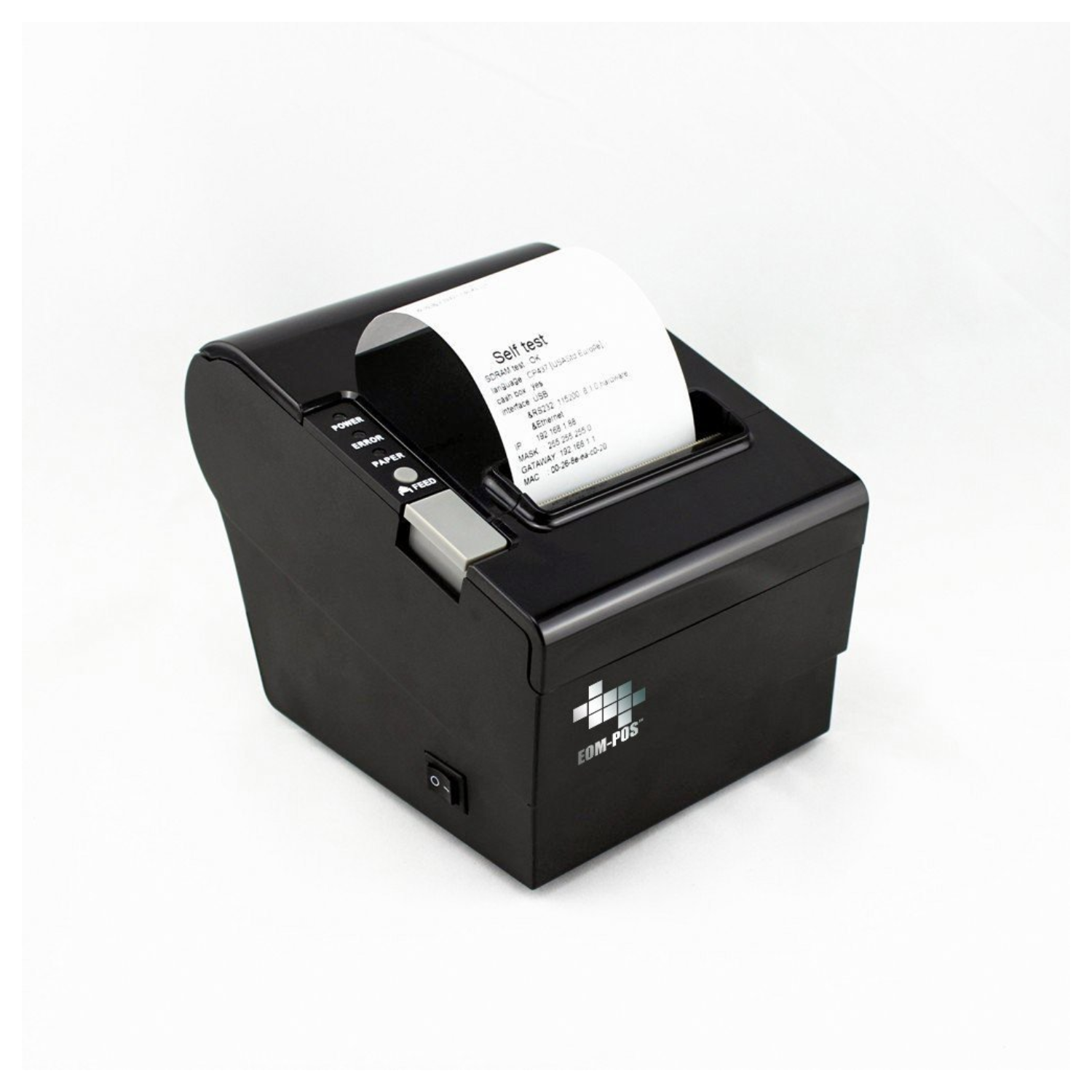 EOM-POS 3 1/8" (80mm) Thermal Receipt Printer (USB, Ethernet/LAN, Serial Ports / Auto Cutter / Beeper & Buzzer / Cash Drawer Port / Compatible with Linux & Windows / NOT Compatible with Square / Black)