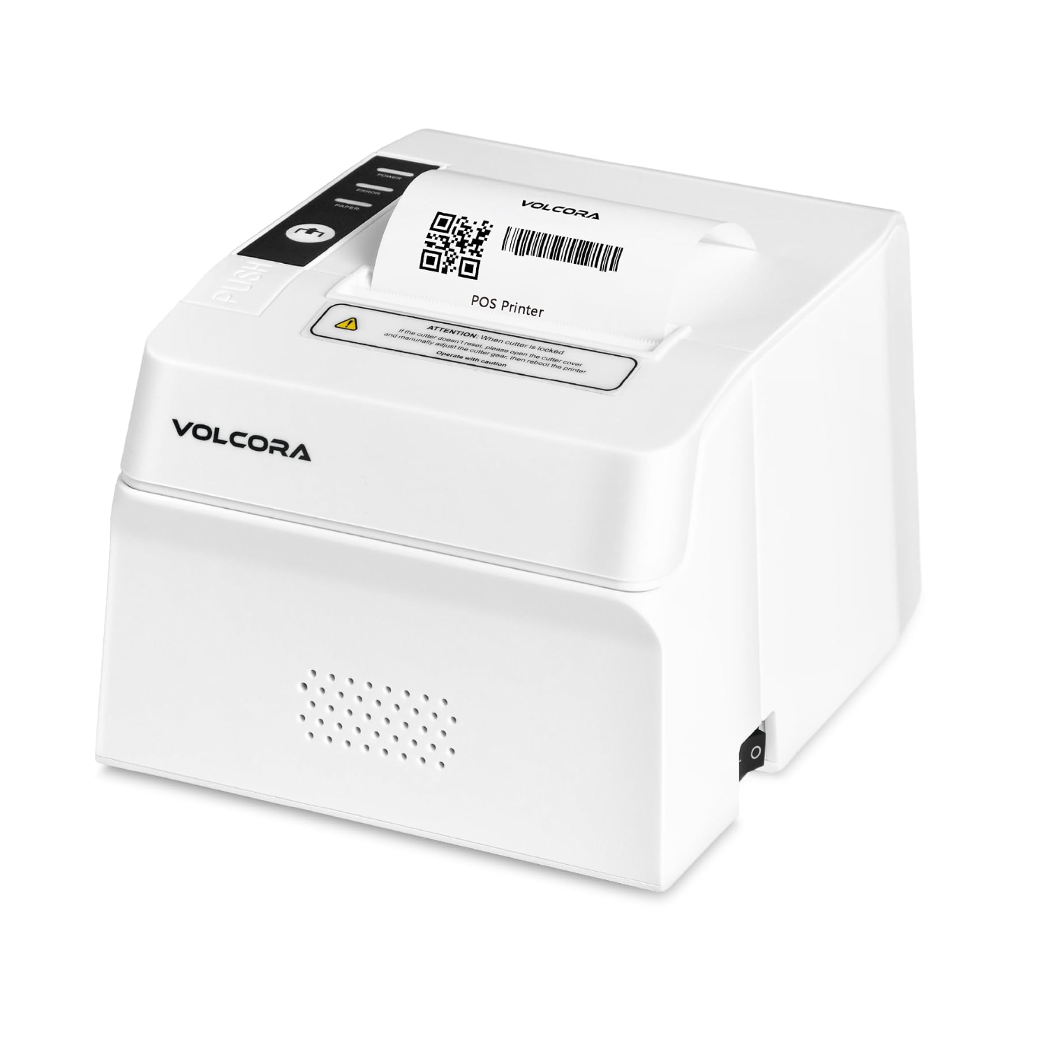 Volcora 80mm Thermal Receipt POS Printer with Auto Cutter (USB & Bluetooth Interface / Supports Windows, Mac & Linux / ESC/POS Command & Cash Drawer Support / Wall Mountable High-Speed Kitchen Printer / White)