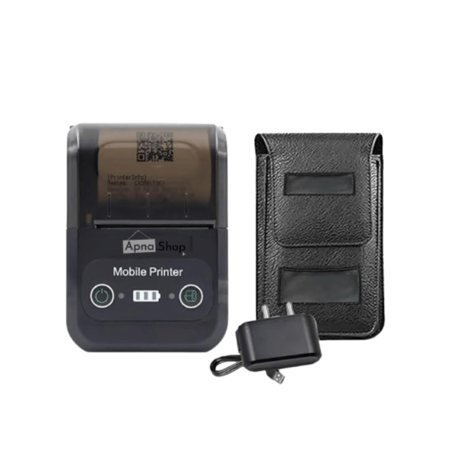 Apna.Shop 58mm Thermal Receipt Printer for Retail Billing (2-Inch Direct Thermal Bluetooth & USB Printer with Rechargeable Battery / 1-Year Free POS Software with Built-in Barcode Scanner)