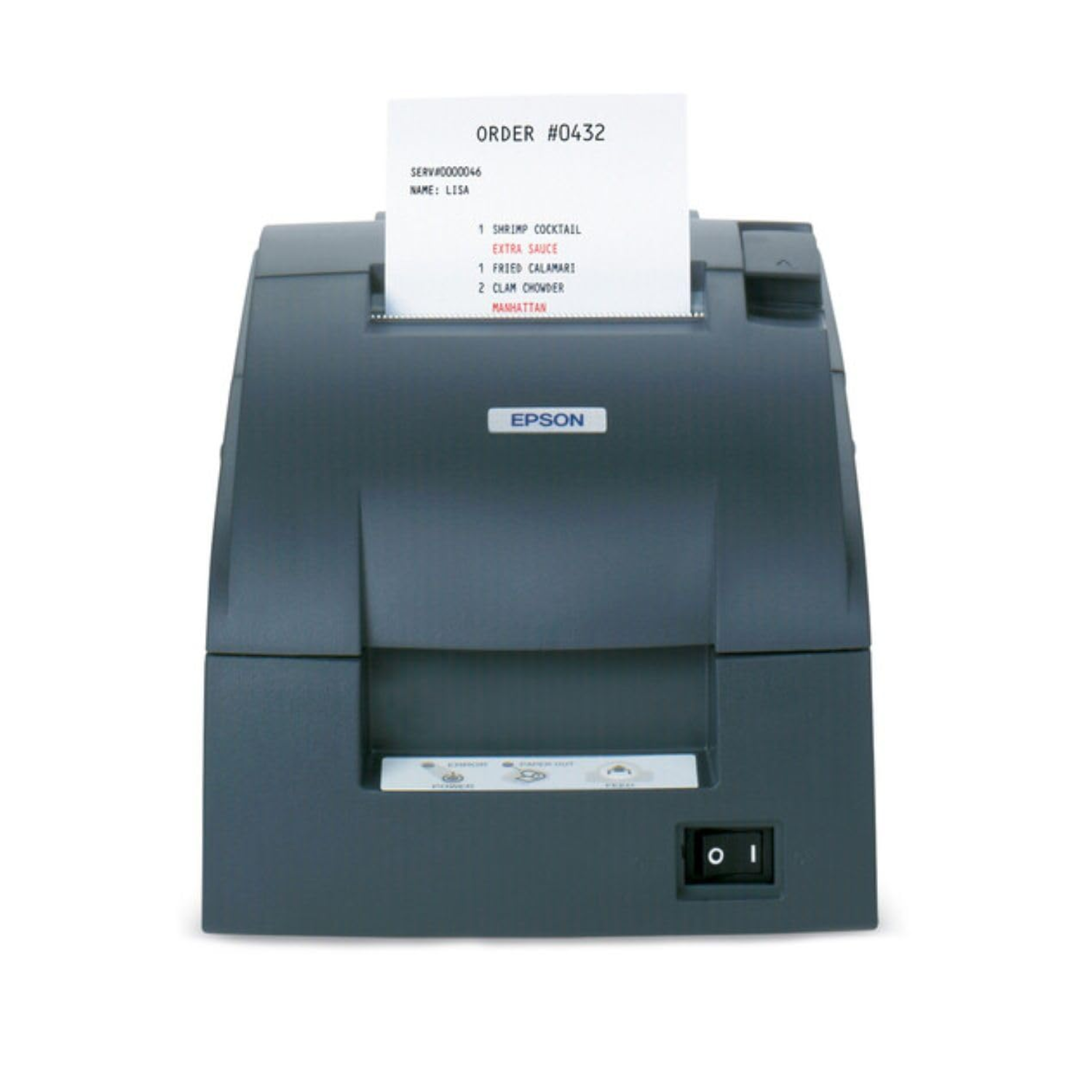 Epson TM-U220B POS Impact Dot Matrix Receipt Printer (USB Interface / Model C31C514A8731 / Built-in Auto Cutter / Two-Color Black & Red Printing / Kitchen & Retail Billing Printer / Dark Gray)