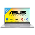 ASUS Vivobook 15 15.6" Full HD Laptop - Intel Core 3 100U (14th Gen), Integrated Intel Graphics, 8GB RAM, 512GB SSD, Webcam Privacy Shutter, Windows 11 Home, Office 2024 & Microsoft 365 Basic (Cool Silver, 1.70kg, X1504VAP-BQ1321WS)