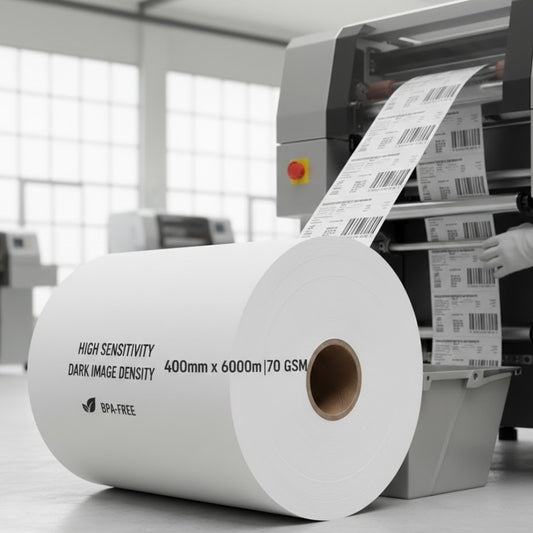 Jumbo Thermal Paper Roll 400MM x 6000M 70 GSM | Premium Quality | 1 Roll Bulk Business Pack