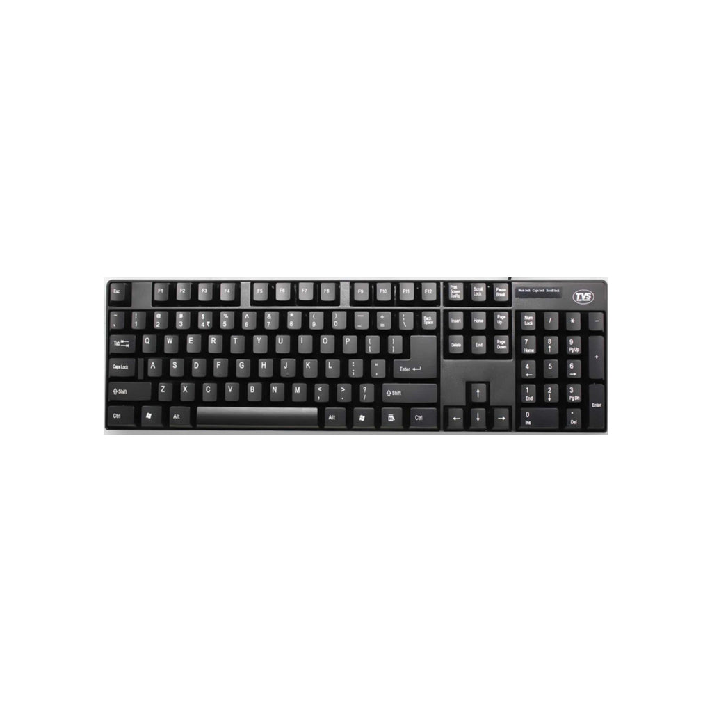 TVS Electronics Champ Wired USB Desktop Keyboard | 10 Million Keystrokes | Spill-Resistant Design | UV Coated Long-Lasting Keys | Ergonomic Full-Size Keyboard for Office & Home (Black)