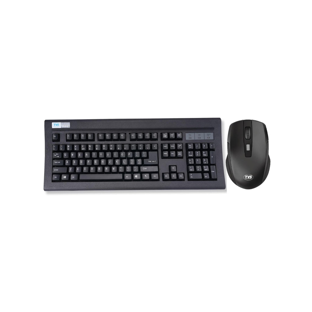 TVS Electronics Platina Wireless Mechanical Keyboard & Mouse Combo | 50 Million Keystrokes | 2.4GHz Wireless (10m Range) | Dustproof Mechanical Switches | Adjustable 1600 DPI Mouse | For Windows, Mac & Linux (Black)