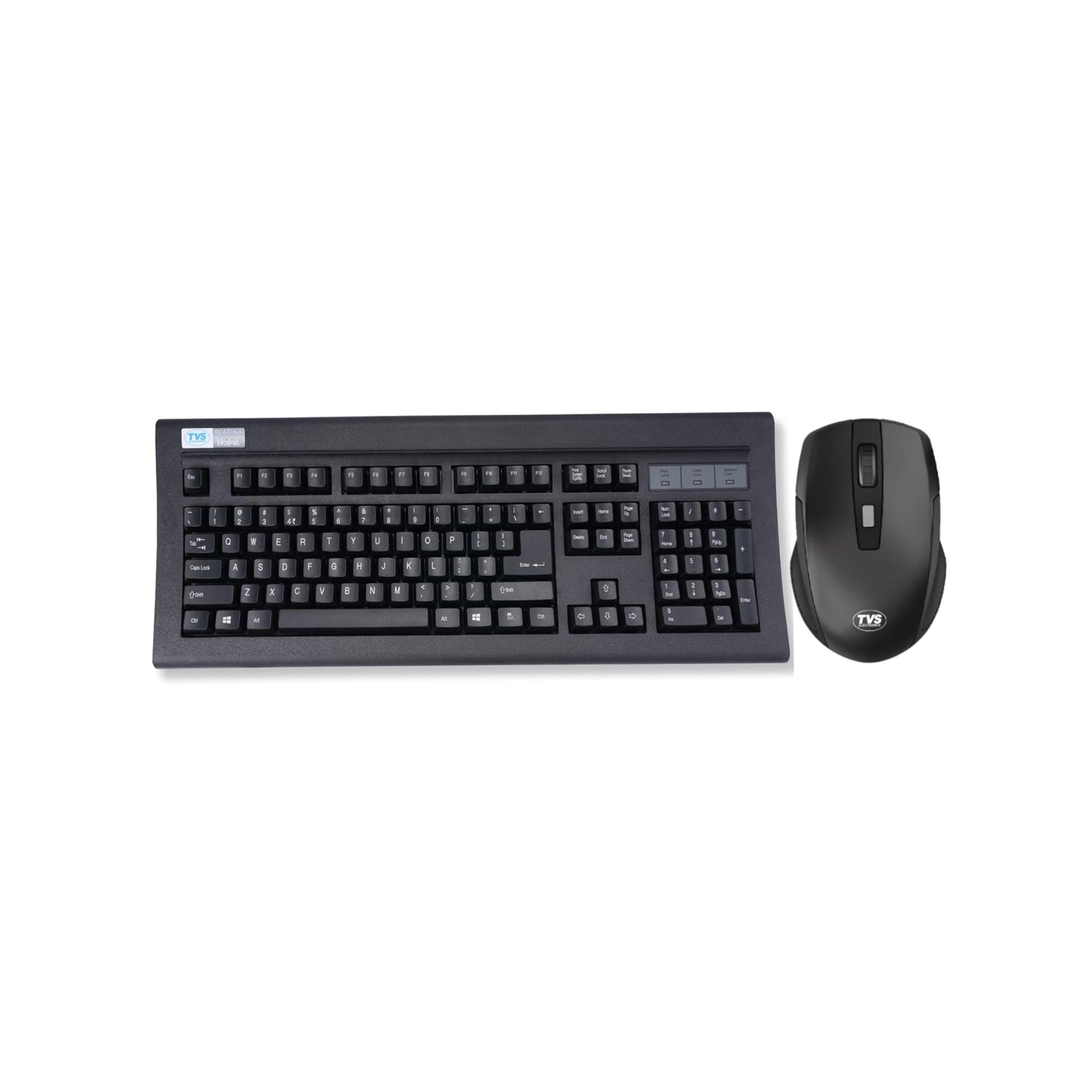 TVS Electronics Platina Wireless Mechanical Keyboard & Mouse Combo | 50 Million Keystrokes | 2.4GHz Wireless (10m Range) | Dustproof Mechanical Switches | Adjustable 1600 DPI Mouse | For Windows, Mac & Linux (Black)
