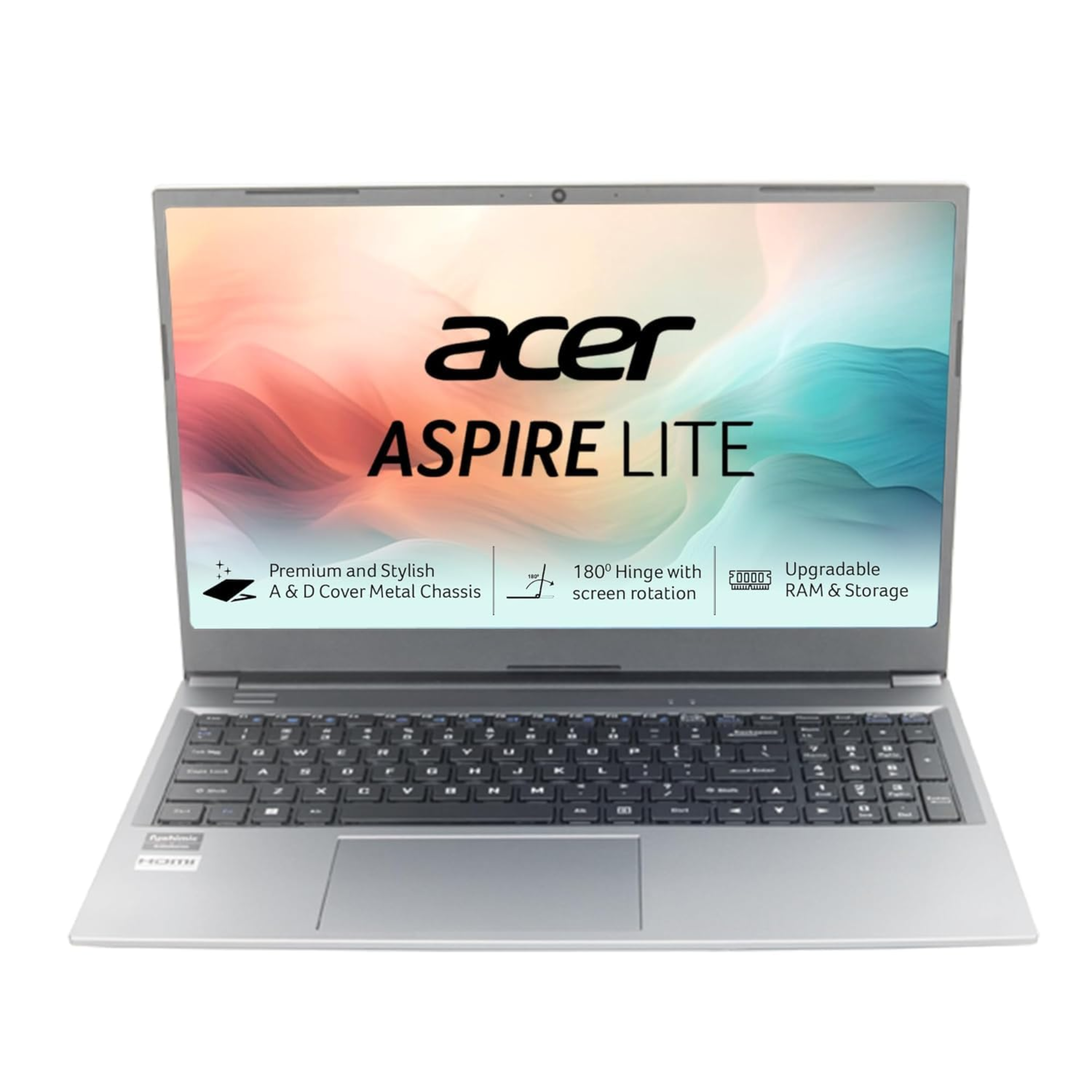 Acer Aspire Lite 15.6" Full HD Thin & Light Laptop - AMD Ryzen 5-5625U, 16GB RAM, 1TB SSD, Windows 11 Home, 180° Hinge, Metal Cover (Steel Gray, 1.59kg, AL15-41)