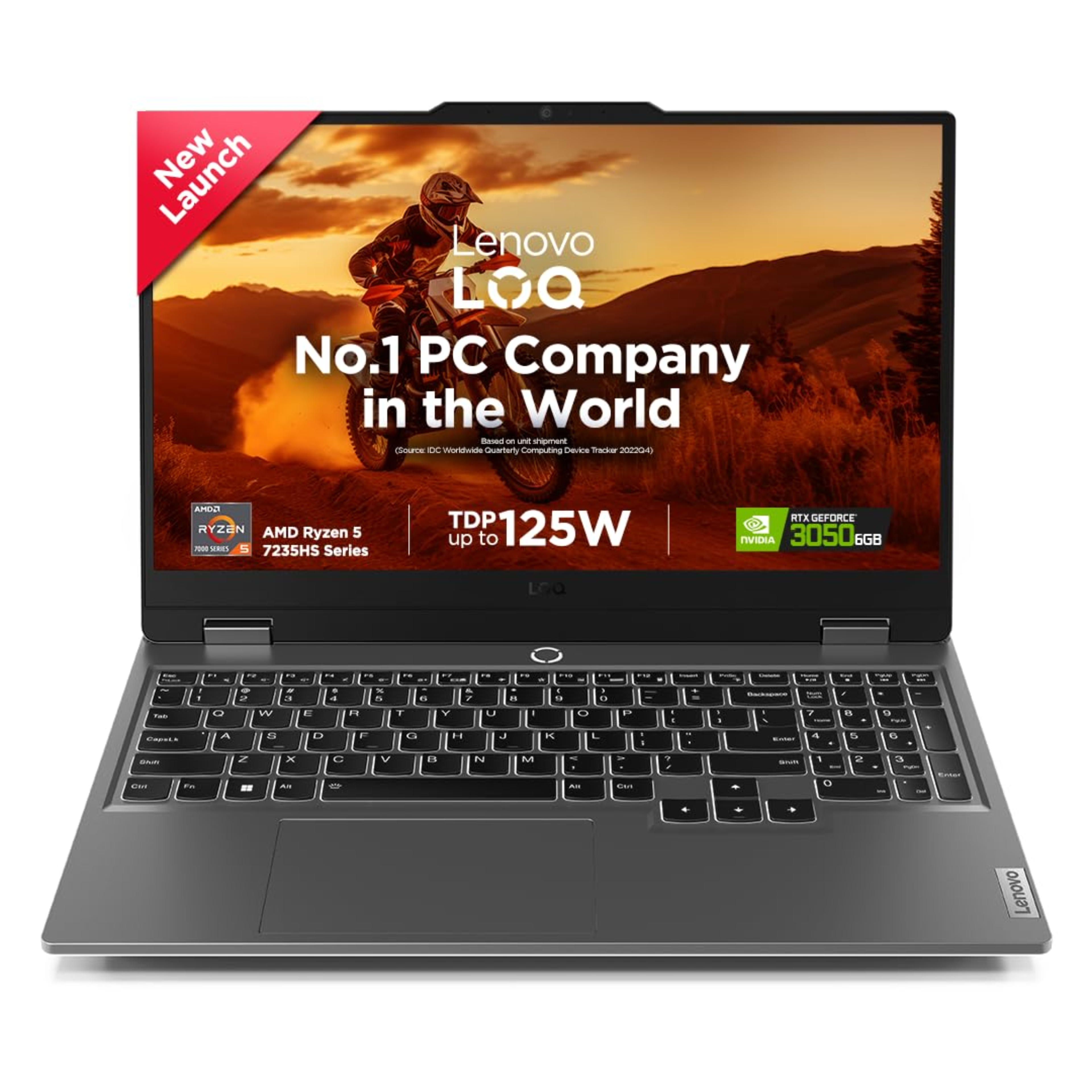 Lenovo LOQ 15.6" 144Hz AI Gaming Laptop - 13th Gen Intel Core i5 13450HX, NVIDIA RTX 3050A 4GB, 16GB RAM, 512GB SSD, HyperChamber Cooling, Win 11, Office Home 2024, 3 Months Game Pass (Grey, 2.4kg, 83DV01ABIN)