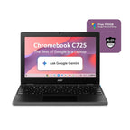 Acer Chromebook C725 - 11.6" Full HD Display, MediaTek Kompanio 540 Octa-Core, 4GB RAM, 64GB eMMC, Chrome OS, WiFi 6E | Ultra-Portable Light Laptop (Black)