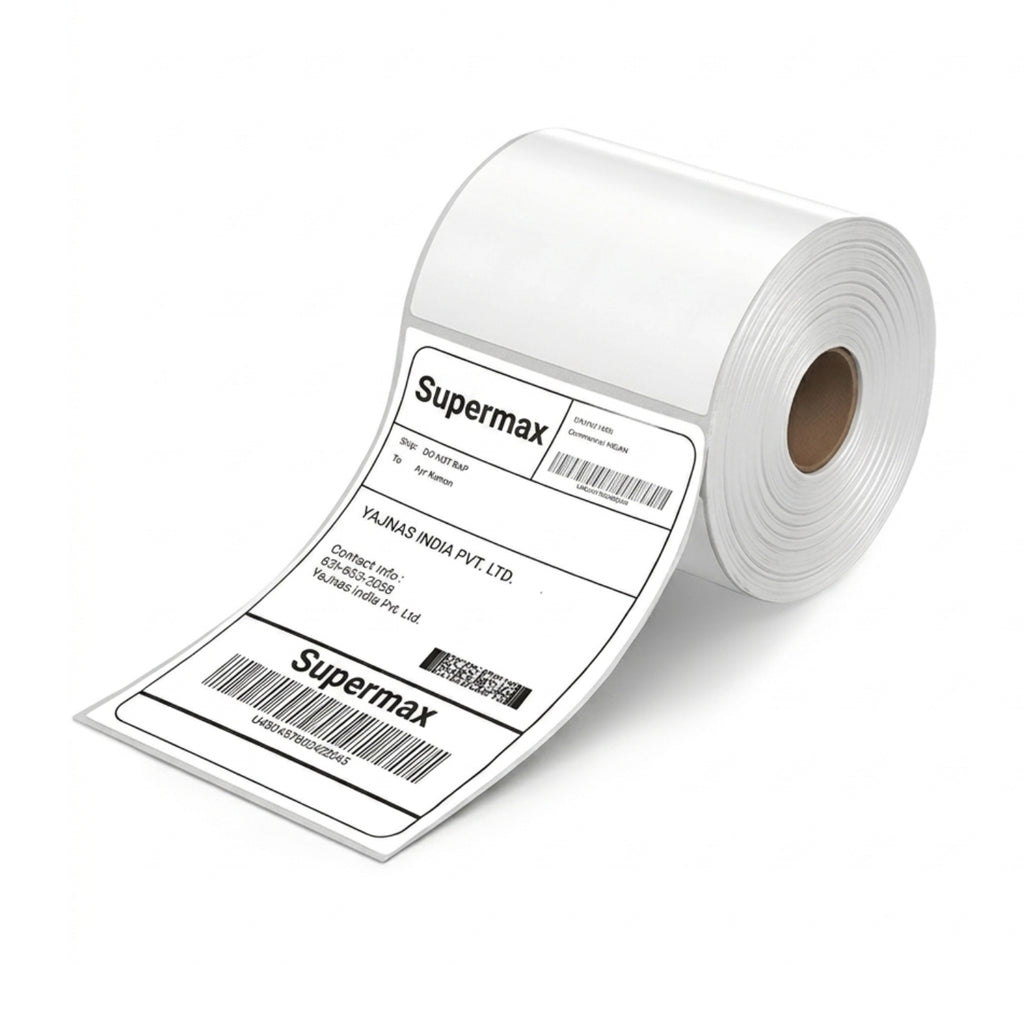 100x150mm Direct Thermal Shipping Label Roll | 400 Labels Per Roll | 1 Up DT Barcode Sticker | Self Adhesive eCommerce & Logistics Labels