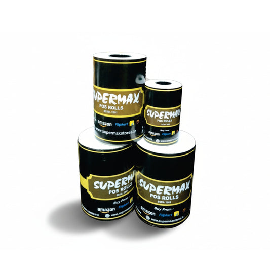 SUPERMAX PREMIUM THERMAL PAPER POS ROLLS 78/79/80 MM 3 INCHES E50  PACK OF 10ROLLS