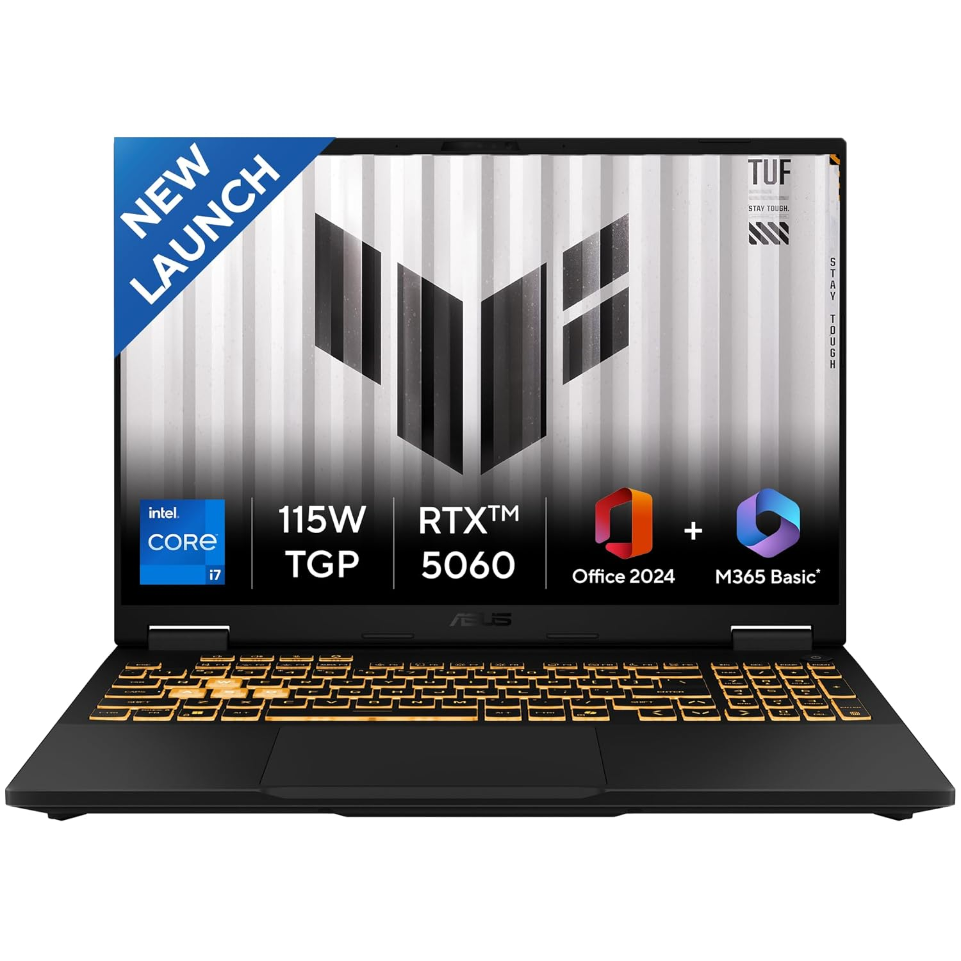 ASUS TUF Gaming F16 (2024) 16.0" FHD+ 165Hz Gaming Laptop - 14th Gen Intel Core i7-14650HX, NVIDIA GeForce RTX 4060 8GB GDDR6 (115W TGP), 16GB RAM, 1TB SSD, 90WHrs Battery, Windows 11 Home, Office 2024 & Microsoft 365 Basic
