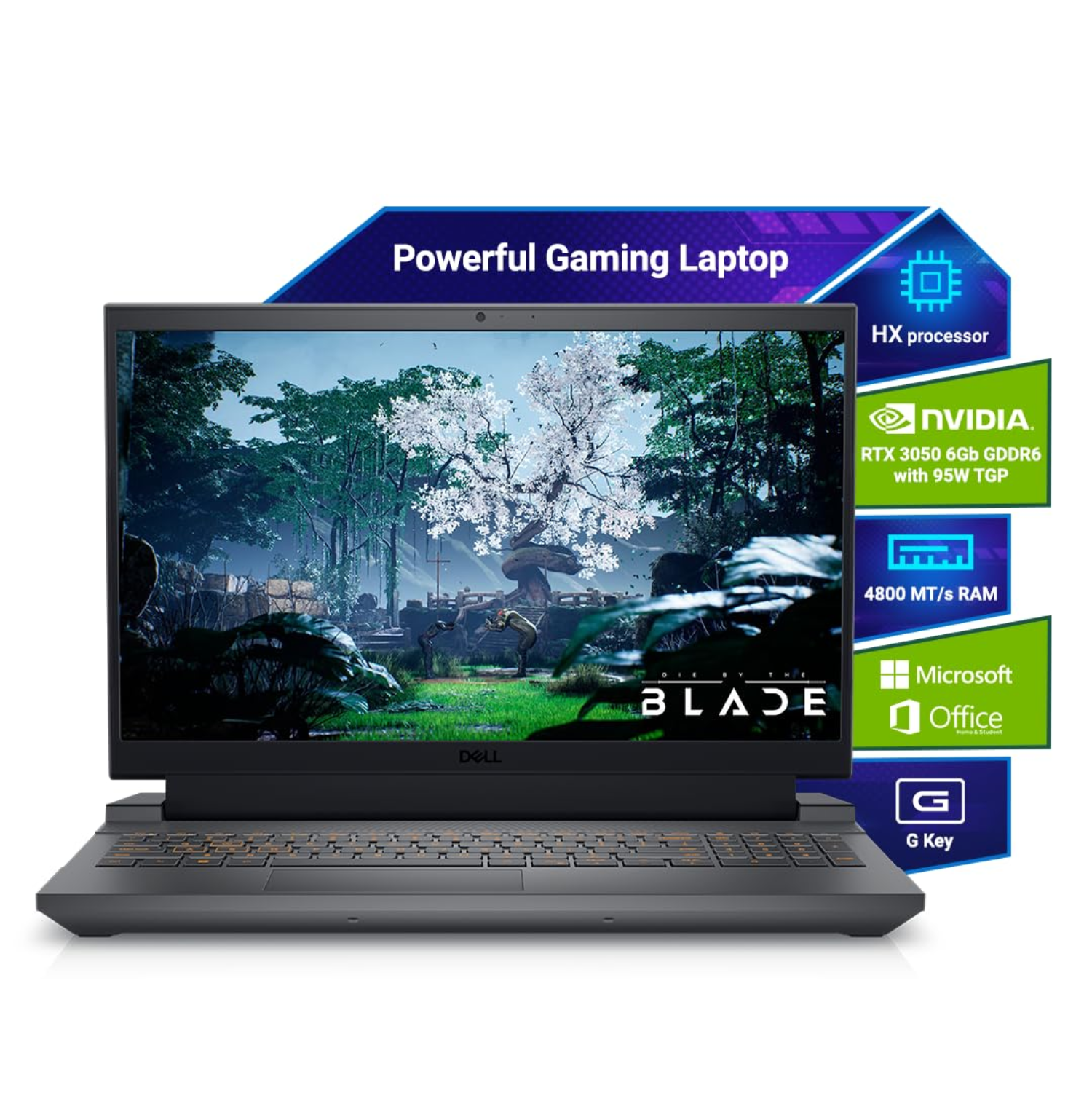 Dell G15 5530 Gaming Laptop | Intel Core i5-13450HX | RTX 3050 6GB | 16GB RAM | 512GB SSD | 15.6" FHD 120Hz | Windows 11 | MS Office 2024