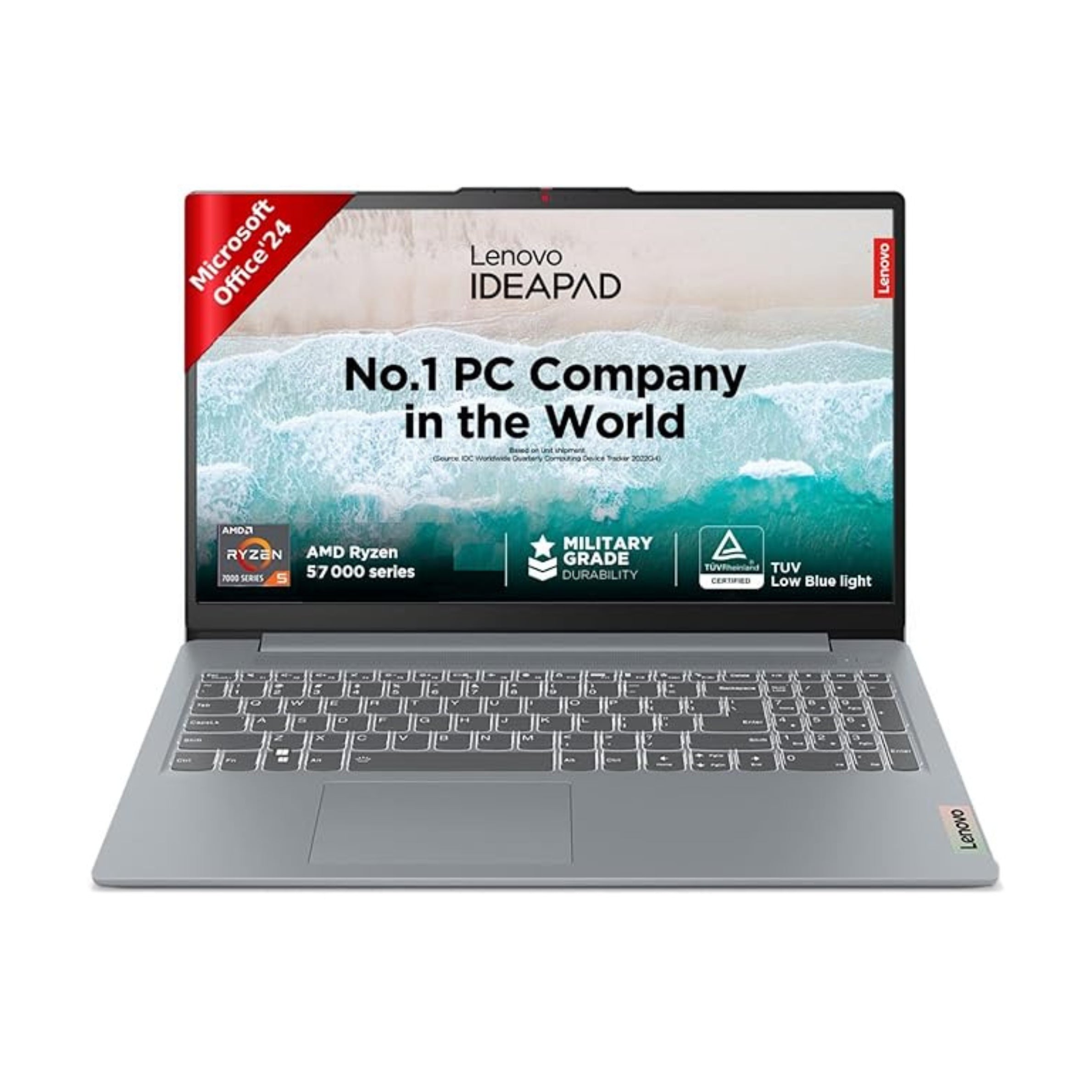 Lenovo IdeaPad Slim 3 Ryzen 5 7520U 16GB RAM/512SSD 15.6" FHD (Arctic Grey) 82XQ0095IN