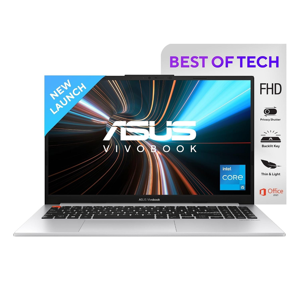ASUS Vivobook S 15 OLED K5504VAB-BN416WS 15.6" FHD Laptop (Intel Core i5-13500H / 16GB RAM / 512GB SSD / Windows 11 / MS Office / Cool Silver)