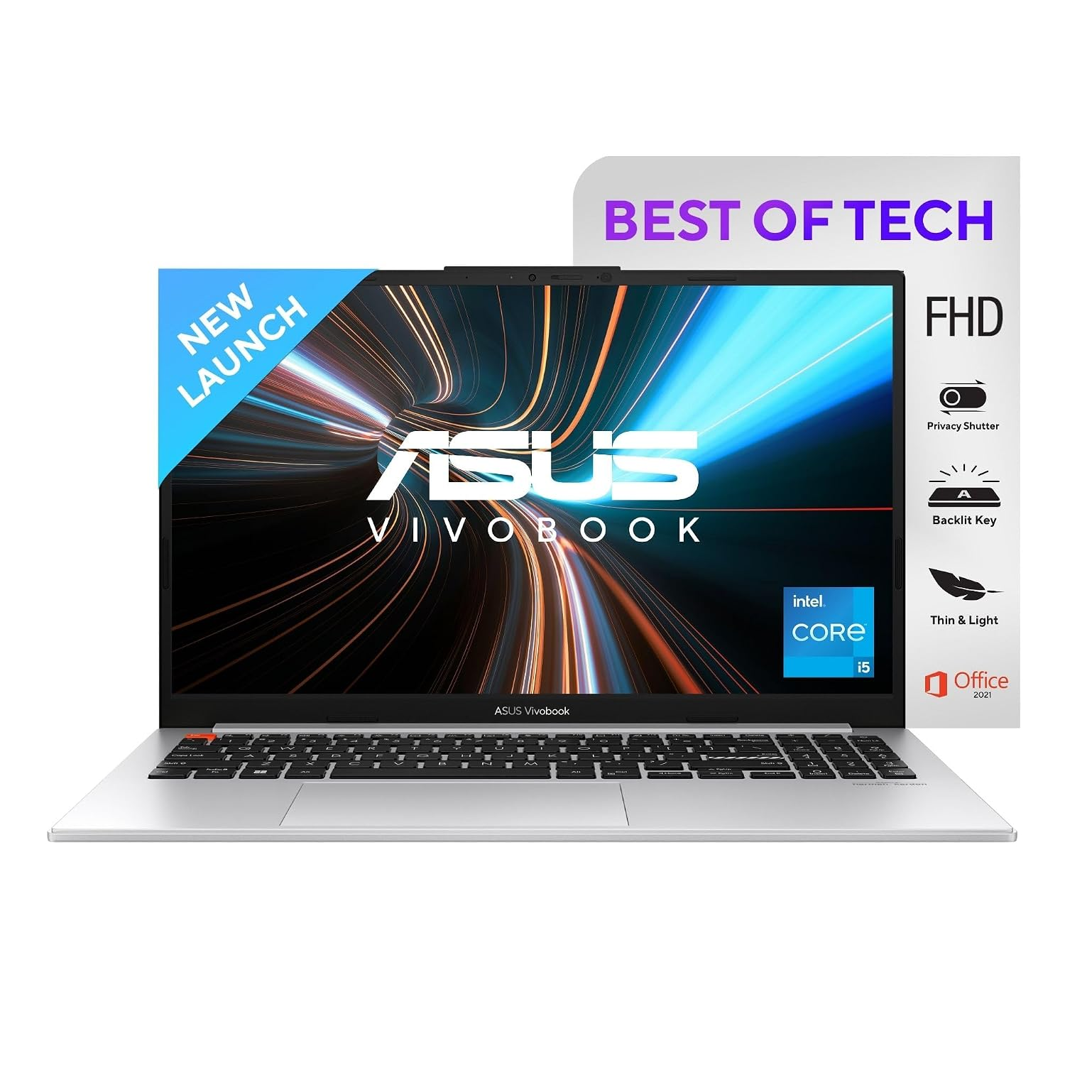 ASUS Vivobook S 15 OLED K5504VAB-BN416WS 15.6" FHD Laptop (Intel Core i5-13500H / 16GB RAM / 512GB SSD / Windows 11 / MS Office / Cool Silver)