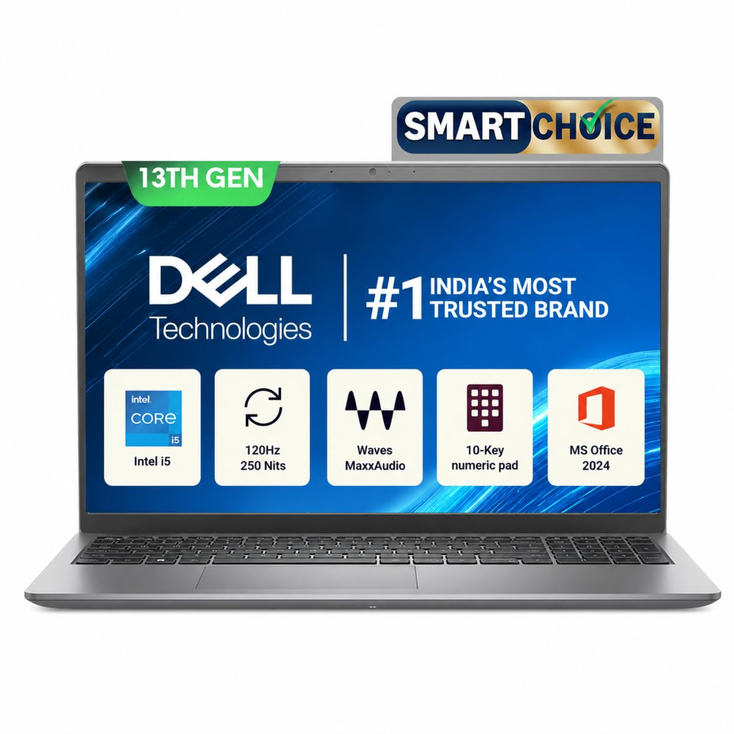 Dell Inspiron 15 3530 Laptop | Intel Core i5-1334U (13th Gen) | 16GB DDR4 RAM | 512GB PCIe NVMe SSD | 15.6" Full HD Display | Windows 11 Home | Microsoft Office 2024 | Backlit Keyboard