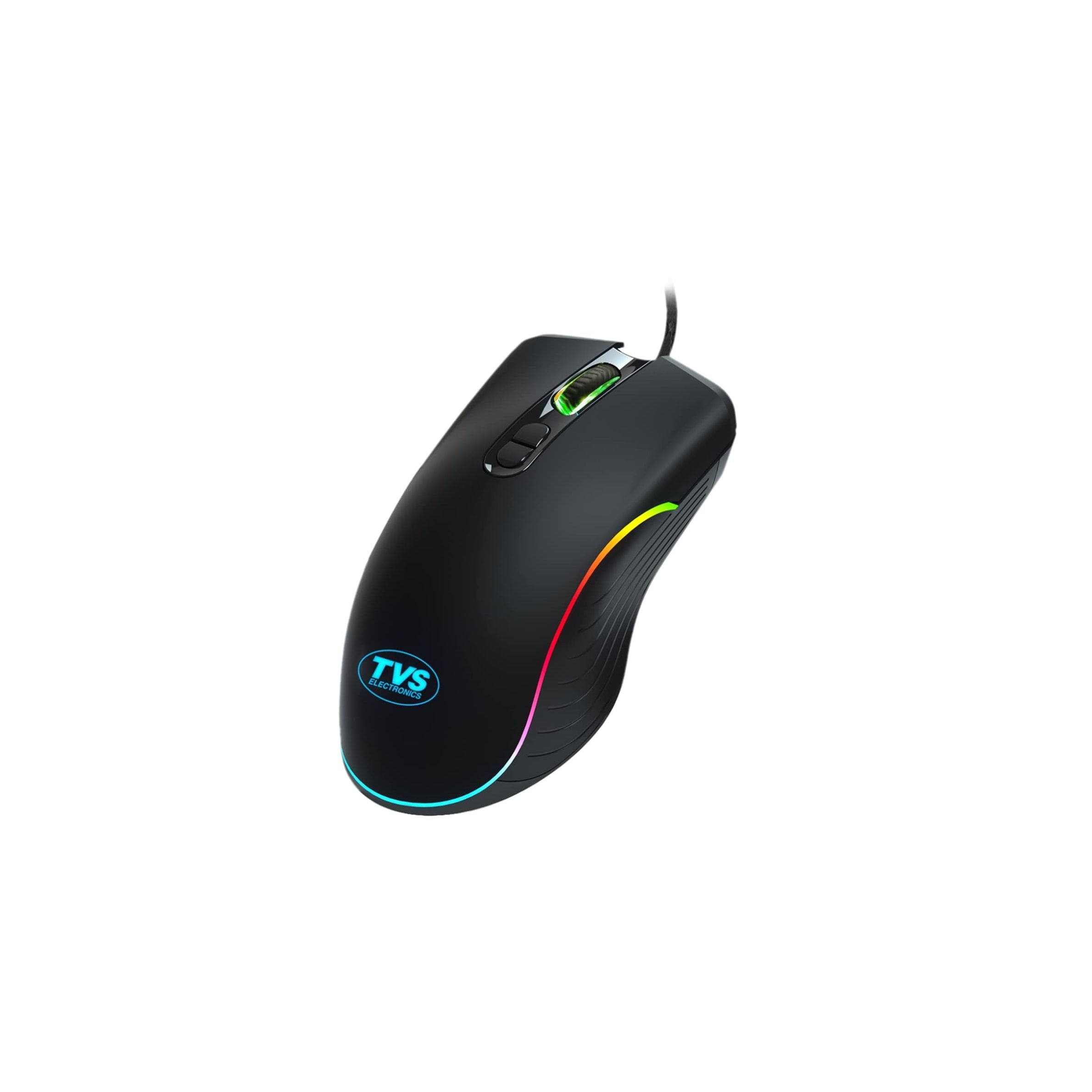 TVS Electronics Champ Pixel Wired Gaming Mouse – 12000 DPI, Running RGB LEDs, 7 Programmable Buttons, 220 IPS High Speed, Braided Cable (Black)