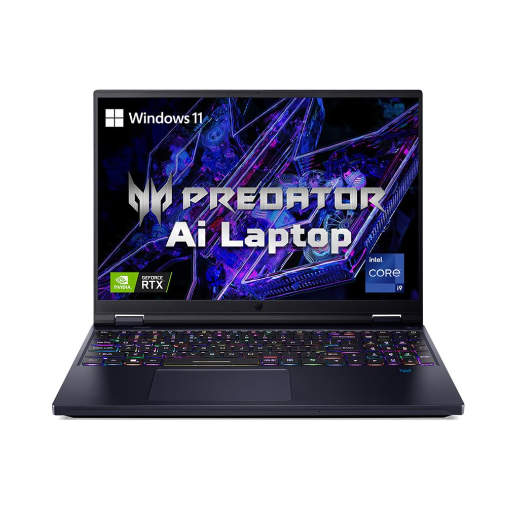 Acer Predator Helios 16 AI Gaming Laptop 16" WQXGA - 14th Gen Intel Core i9, 16GB RAM, 1TB SSD, NVIDIA GeForce RTX 4070, Windows 11 Home (Abyssal Black, PH16-72)