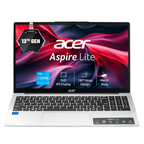 Acer Aspire Lite 15.6" FHD IPS Laptop - 13th Gen Intel Core i3-1305U, 8GB RAM, 512GB SSD, Windows 11 Home, Premium Metal Body, 180° Hinge (Steel Gray, AL15-53)