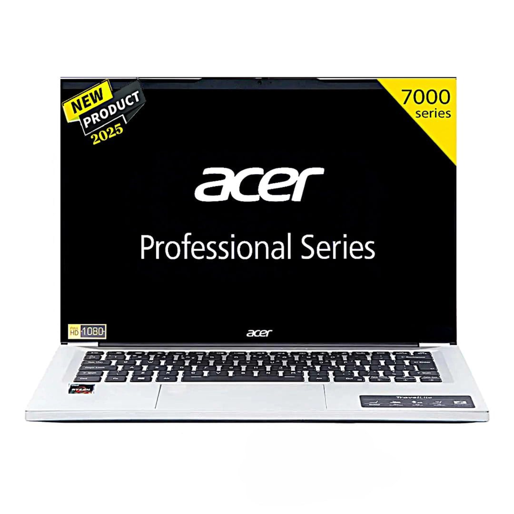 Acer Professional 14 Travel Lite Laptop - AMD Ryzen 3-7330U, 8GB RAM, 512GB SSD, 14" Full HD, Windows 11 Pro, MS Office 2021 | Premium Thin & Light Laptop (Pro Silver, TL14-42M)