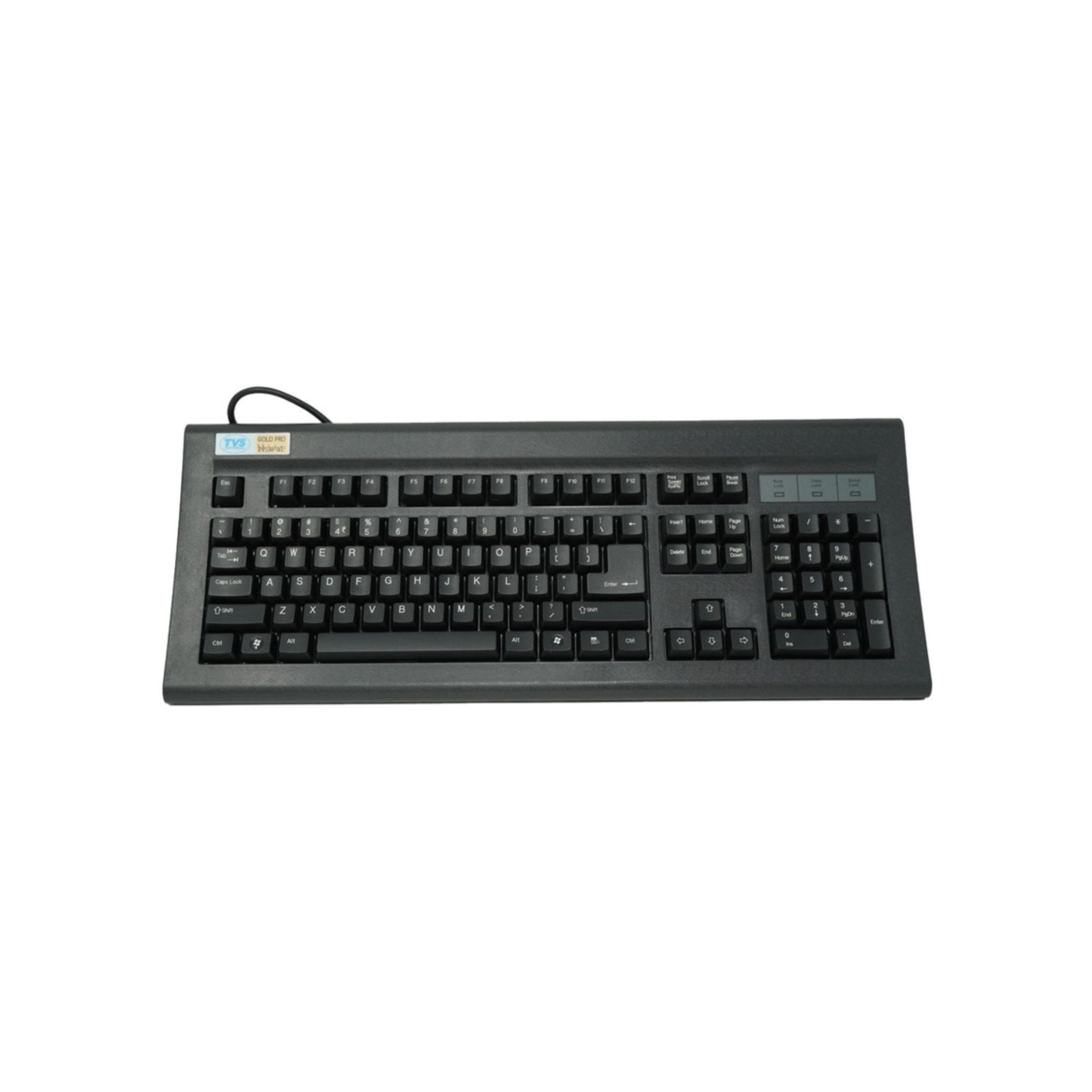 TVS Electronics Gold Pro Mechanical Keyboard | Dust & Water Resistant | 80 Million Keystrokes | Laser Etched Keys | Wired USB Standard Desktop Keyboard (Black)