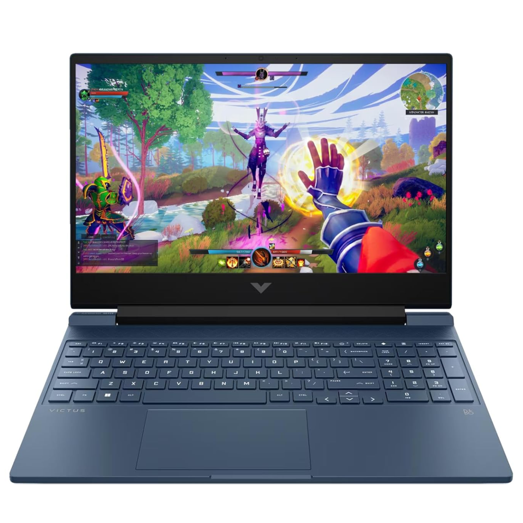 HP Victus 15.6" FHD 144Hz Gaming Laptop - AMD Ryzen 7 7445HS, 4GB NVIDIA GeForce RTX 2050, 16GB RAM, 512GB SSD, Windows 11 Home, MS Office 2024 (Performance Blue, 2.29kg, 15-fb3122AX / 23ax)