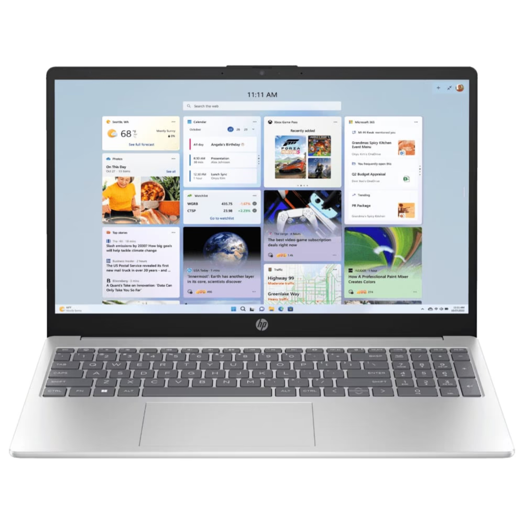 HP 15-fd0667TU 15.6" FHD Laptop - Intel Core 5 120U, 16GB RAM, 1TB SSD, Win 11, MS Office, Backlit Keyboard, Free Bag (Silver, 1.59kg)