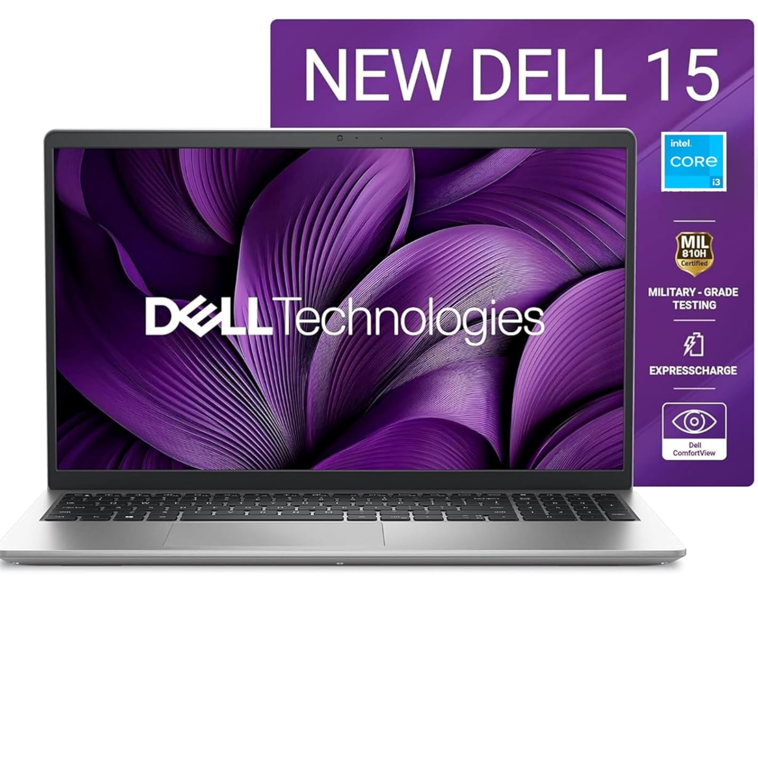 Dell 15 Laptop | Intel Core 3 100U (14th Gen) | 8GB DDR4 RAM | 512GB SSD | 15.6" FHD IPS 120Hz Display | Windows 11 Home | MS Office Home & Student 2024 | Intel UHD Graphics | Platinum Silver