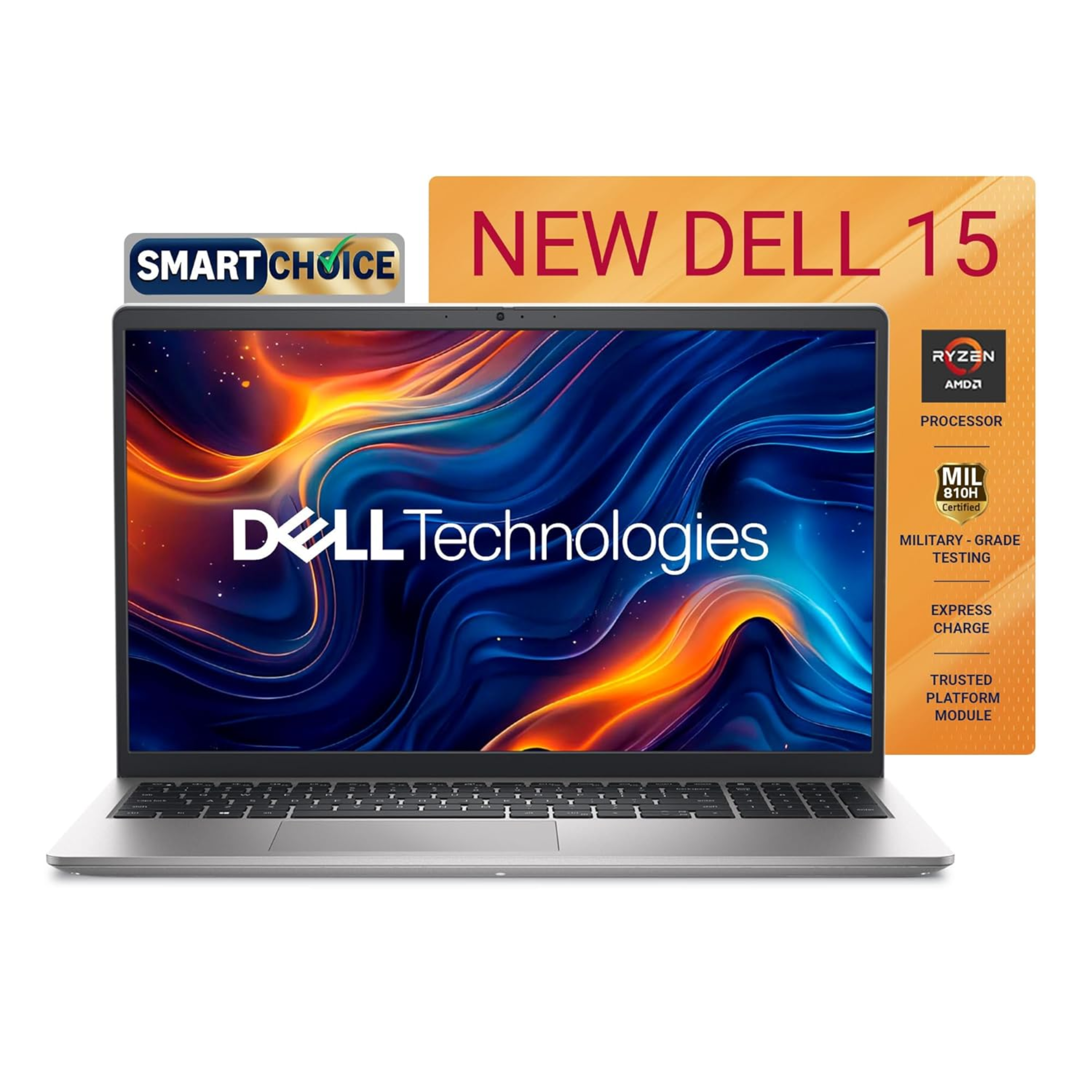 Dell 15 Thin and Light 15.6" FHD 120Hz Laptop - AMD Ryzen 7 7730U, Integrated AMD Radeon Graphics, 16GB RAM, 512GB SSD, Windows 11 Home, MS Office 2024 (Silver, 1.63kg)