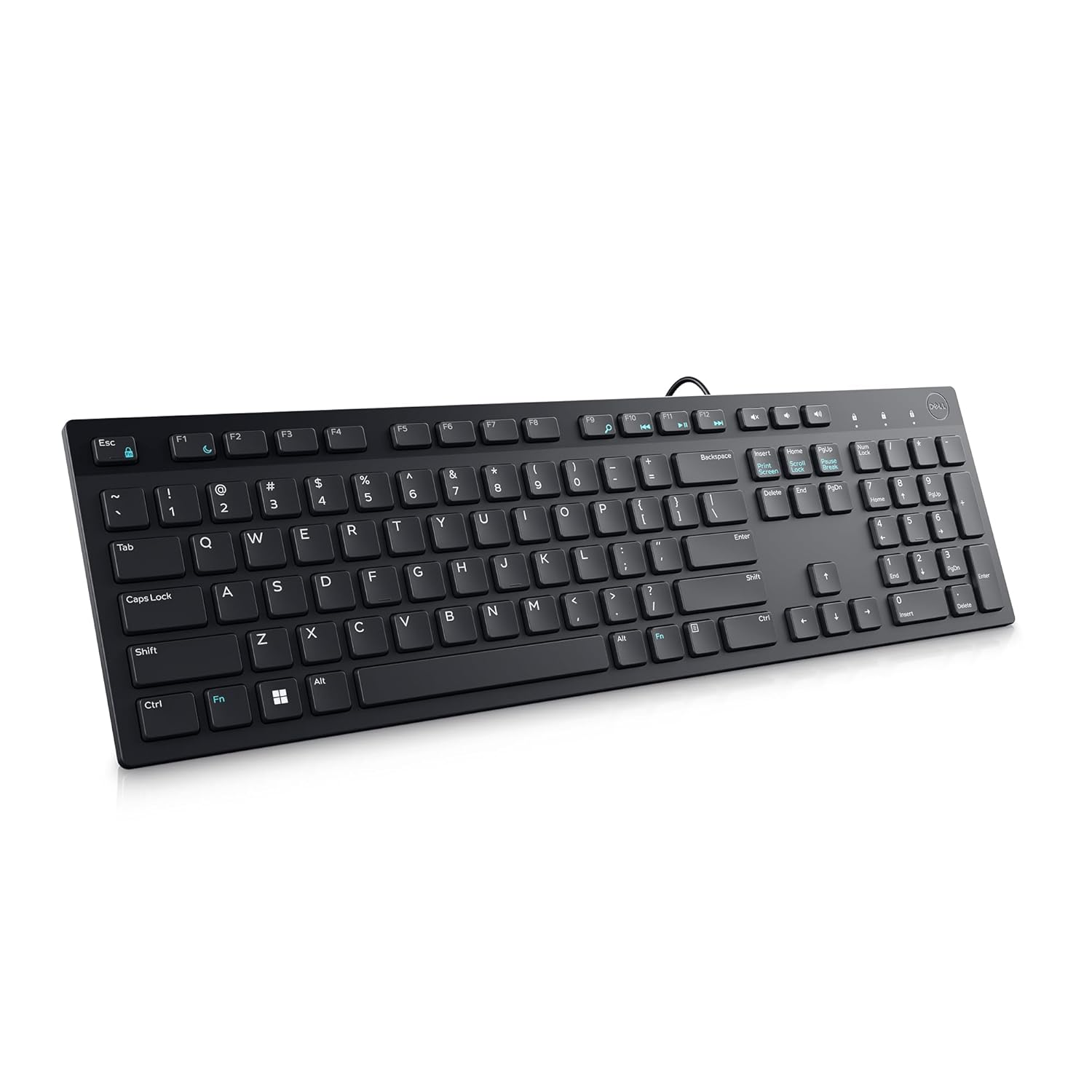 Dell KB216 Multimedia Wired USB Keyboard - Chiclet Keys, Hotkeys, Spill-Resistant, Plug and Play (Black)