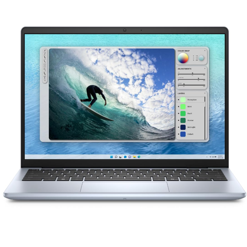 Dell Inspiron 14 5440 Laptop | Intel Core 3-100U | 8GB DDR5 RAM | 512GB SSD | 14" FHD+ Display | Ubuntu | Ice Blue