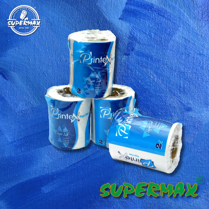 SUPERMAX  2 Ply Toilet Tissue Paper Roll 100 GRAM  - Pack of 12