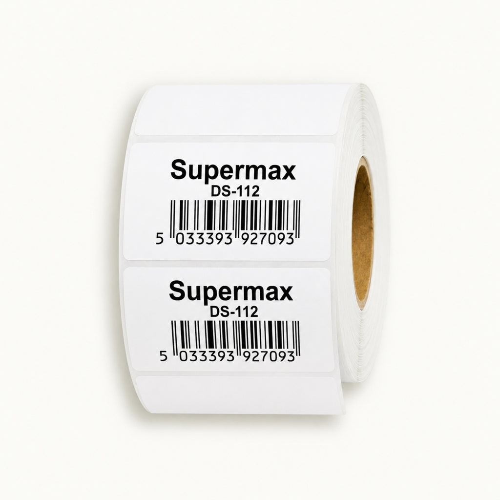 75x50mm Direct Thermal Barcode Label Roll | 1000 Labels Per Roll | 1 Up DT Sticker | Self Adhesive Shipping, Logistics & POS Labels