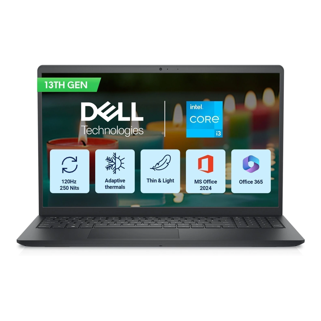 Dell Vostro 15 3530 (AGEINGLDLVN3530F19VF001ORE) 15.6" FHD Laptop (Intel Core i3 13th Gen / 8GB RAM / 512GB SSD / Windows 11 / MS Office H&S 2024 + M365 / Carbon Black)