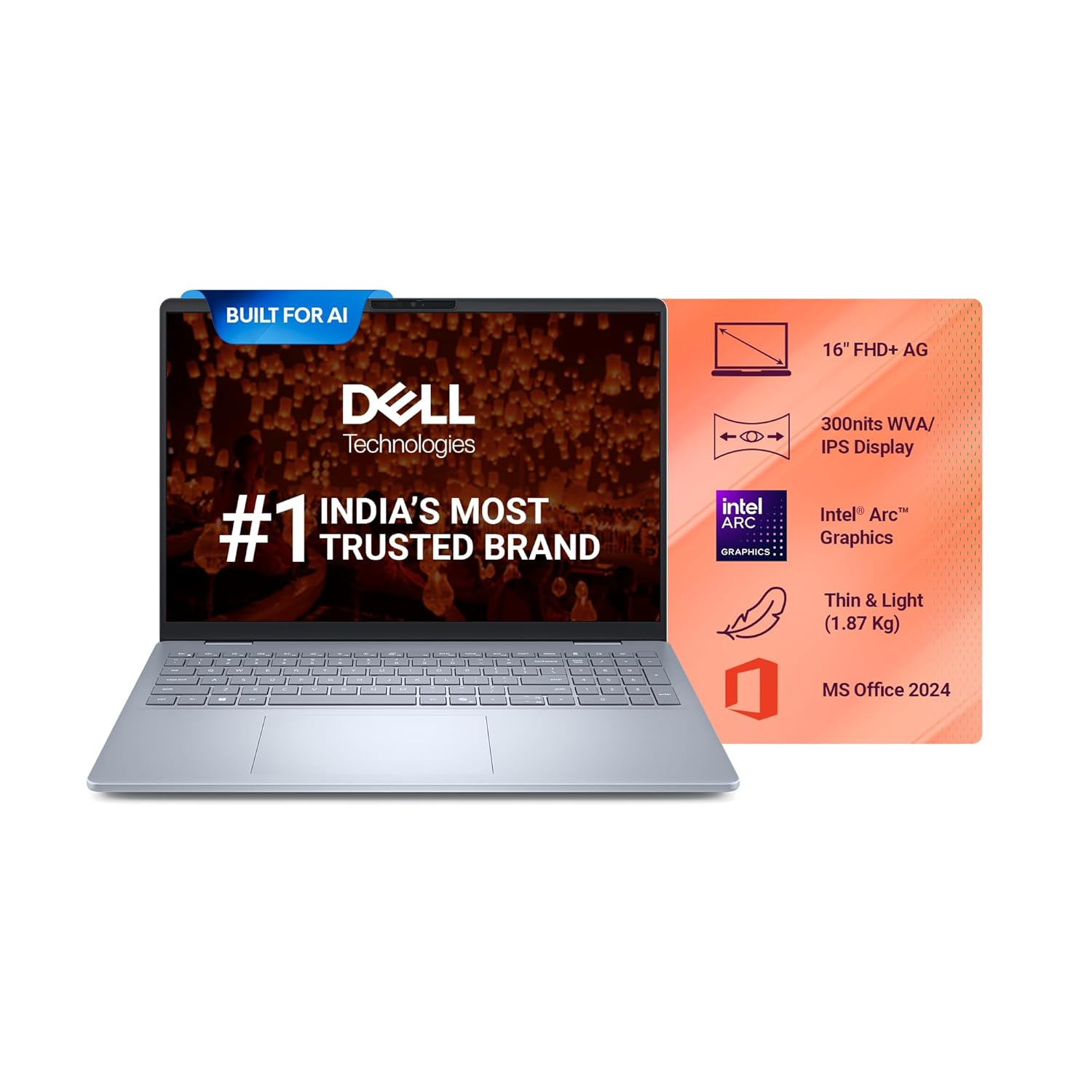 Dell 16 Plus Laptop DB16250 | Intel Core Ultra Processor | 16GB RAM | 512GB SSD | Intel Arc Graphics | 16" FHD+ ComfortView | Windows 11