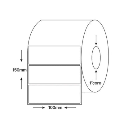 100x150mm Direct Thermal Shipping Label Roll | 400 Labels Per Roll | 1 Up DT Barcode Sticker | Self Adhesive eCommerce & Logistics Labels