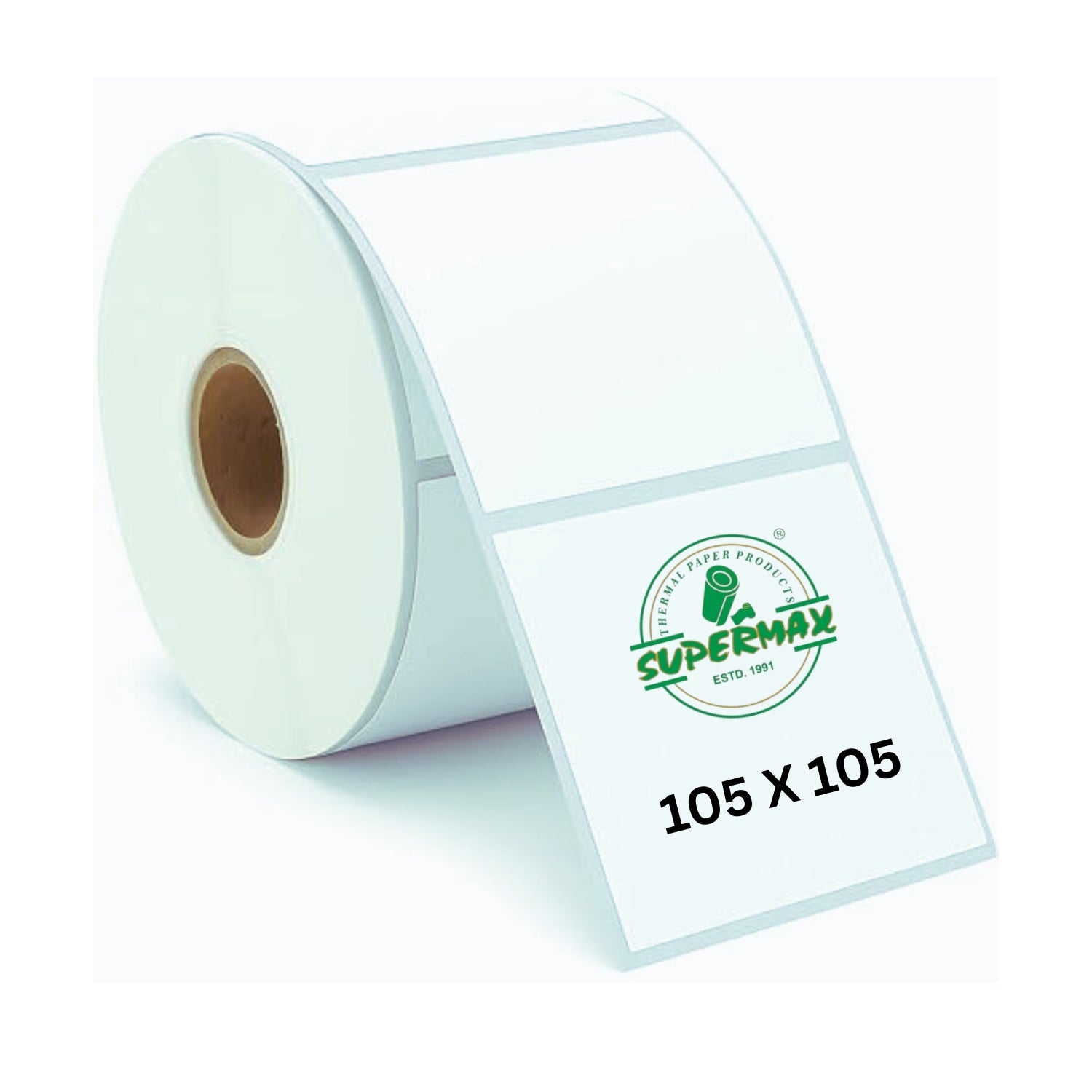 105x105mm Direct Thermal Barcode Label Roll | 1000 Labels Per Roll | 1 Up DT Sticker | Self Adhesive Shipping, POS & Logistics Labels