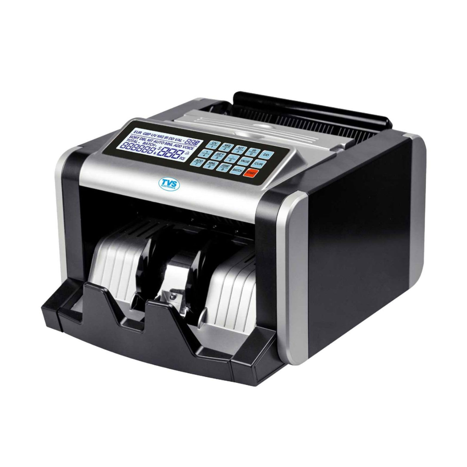 TVS CC 232 Classic Plus Currency Note Counting Machine - Fake Note Detector, UV MG IR MT DD Sensors, High Speed Cash Counter (Black)
