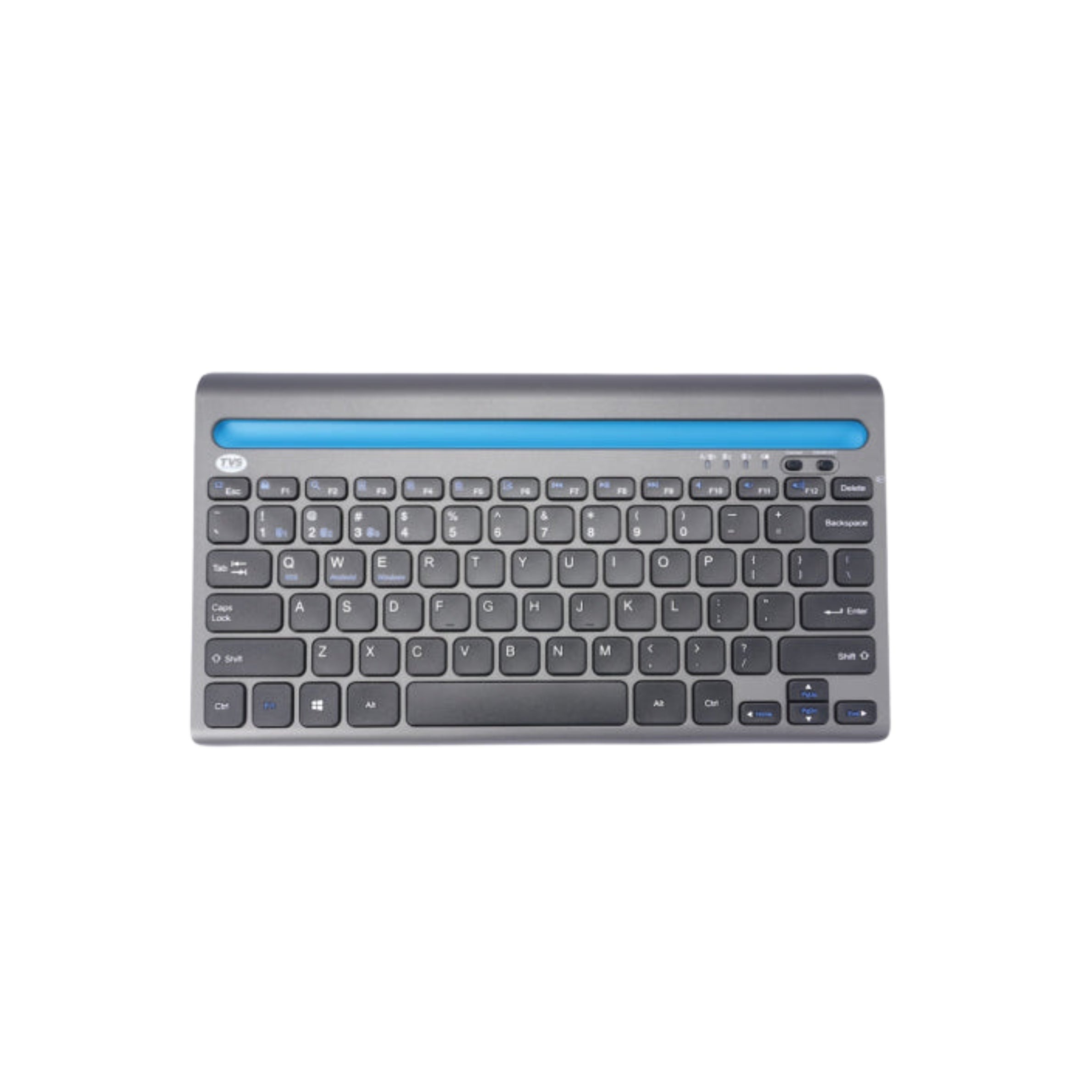 TVS Electronics Champ BK372 Multi-Device Wireless Bluetooth Keyboard | Connect Up to 3 Devices | Built-in Smartphone & Tablet Cradle | Rechargeable Battery | Slim Scissor Switch Keys for Windows, Mac, iOS & Android (Black)