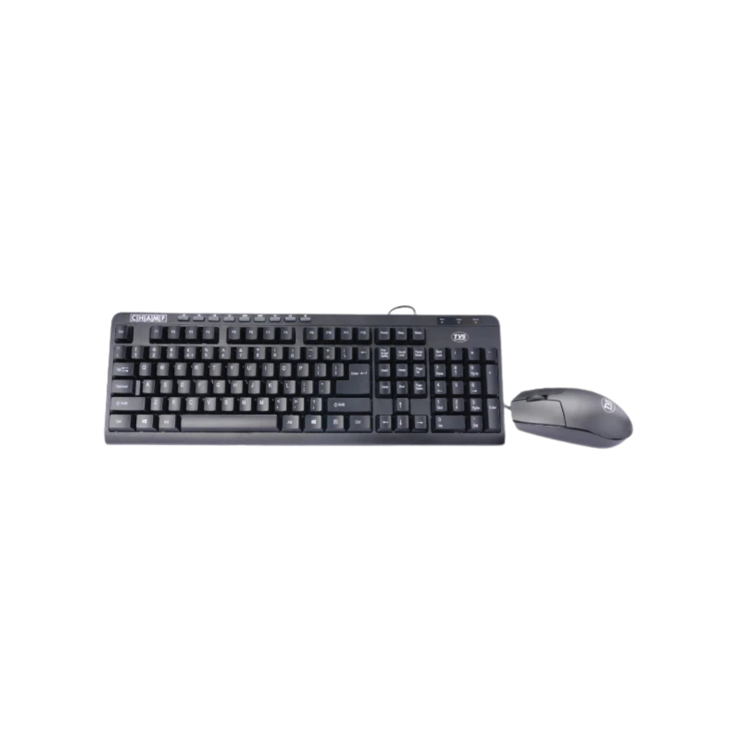 TVS Electronics Champ Executive Wired Keyboard and Mouse Combo | 10 Million Keystrokes | 1200 DPI Optical Mouse | Multimedia Hotkeys | Spill-Resistant & UV Coated Keys (Black)