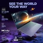 Lenovo Yoga Slim 7 14.0" WUXGA OLED Laptop - Intel Core Ultra 5 125H, 16GB RAM, 1TB SSD, 400Nits 100% DCI-P3, Windows 11, Office 2024, 2Wx4 Speakers, 1 Year ADP Free (Luna Grey, 1.39kg, 83CV00D0IN)