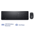 Dell KM3322W Wireless Keyboard and Mouse Combo - Anti-Friction Keycaps, Up to 36-Month Battery Life, 1000 DPI Optical Mouse, 2.4GHz Wireless (Black)